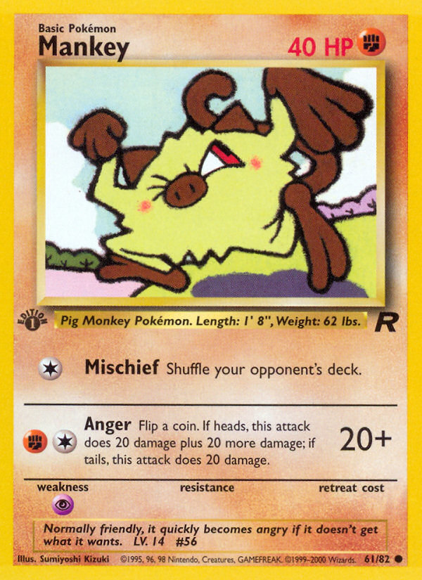 Mankey (61/82) [Team Rocket 1st Edition] | All Aboard Games