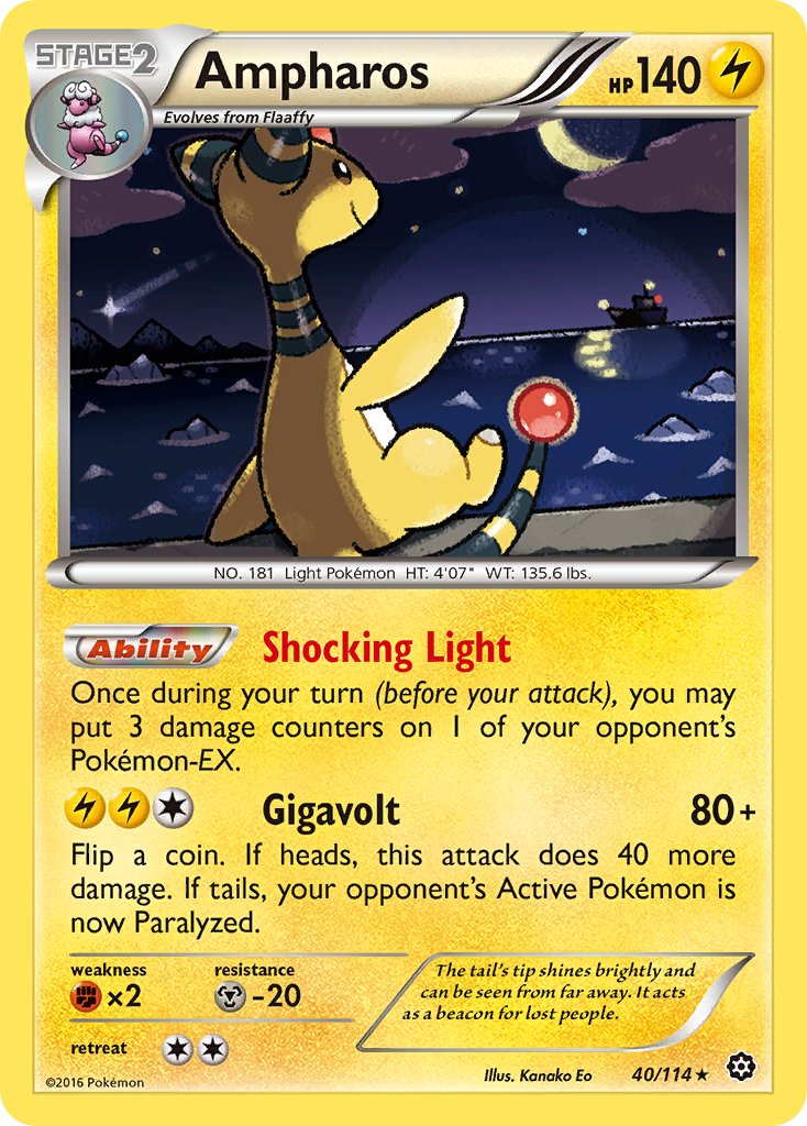 Ampharos (40/114) (Theme Deck Exclusive) [XY: Steam Siege] | All Aboard Games