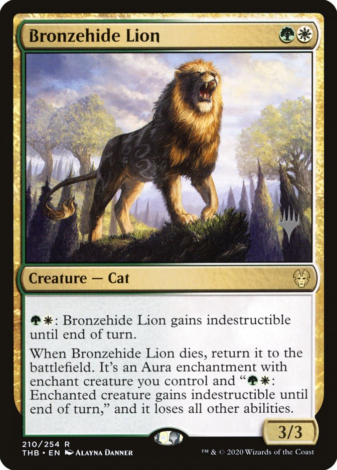 Bronzehide Lion (Promo Pack) [Theros Beyond Death Promos] | All Aboard Games