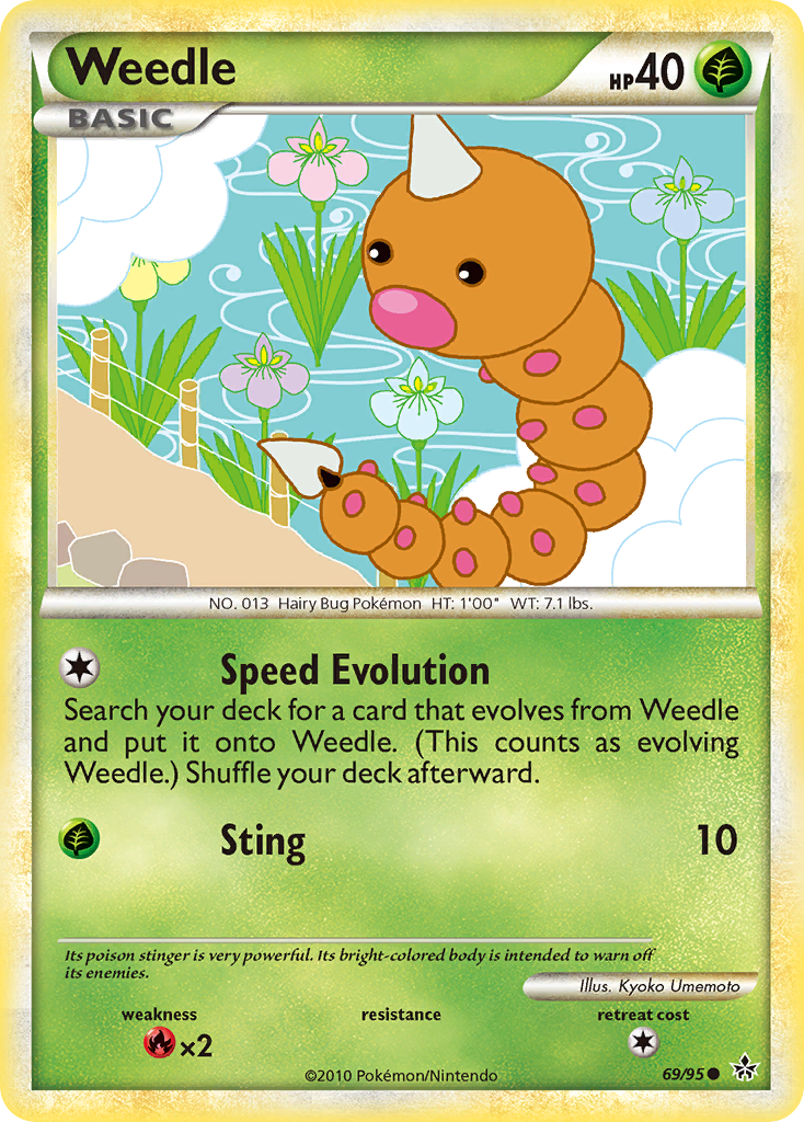 Weedle (69/95) [HeartGold & SoulSilver: Unleashed] | All Aboard Games