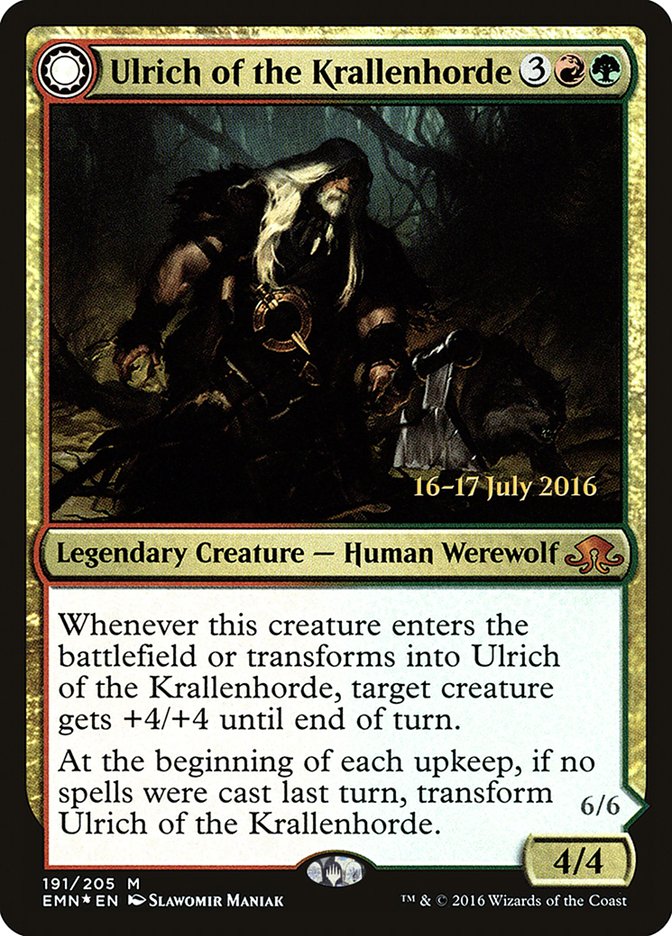 Ulrich of the Krallenhorde // Ulrich, Uncontested Alpha  [Eldritch Moon Prerelease Promos] | All Aboard Games