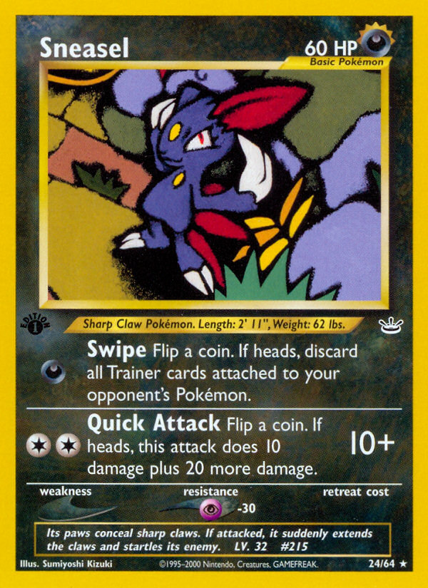 Sneasel (24/64) [Neo Revelation 1st Edition] | All Aboard Games