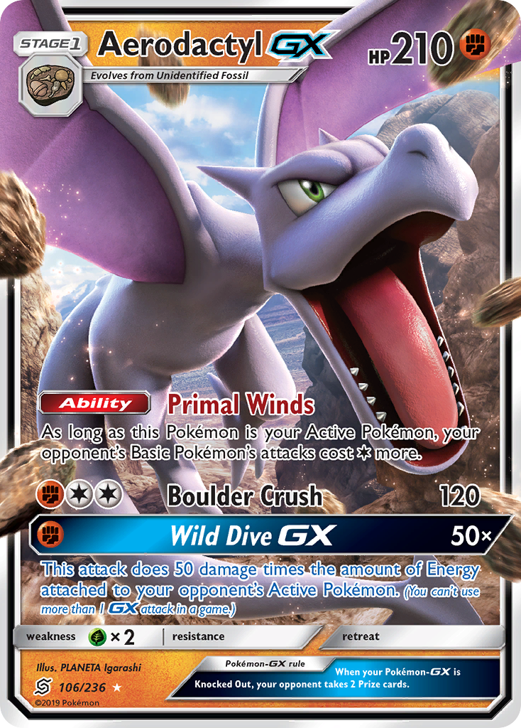 Aerodactyl GX (106/236) [Sun & Moon: Unified Minds] | All Aboard Games