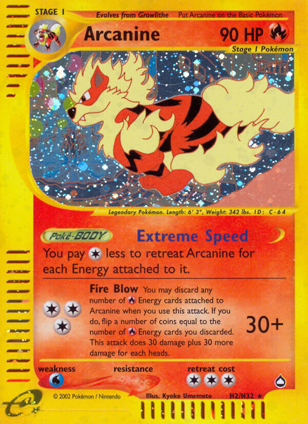 Arcanine (H2/H32) [Aquapolis] | All Aboard Games