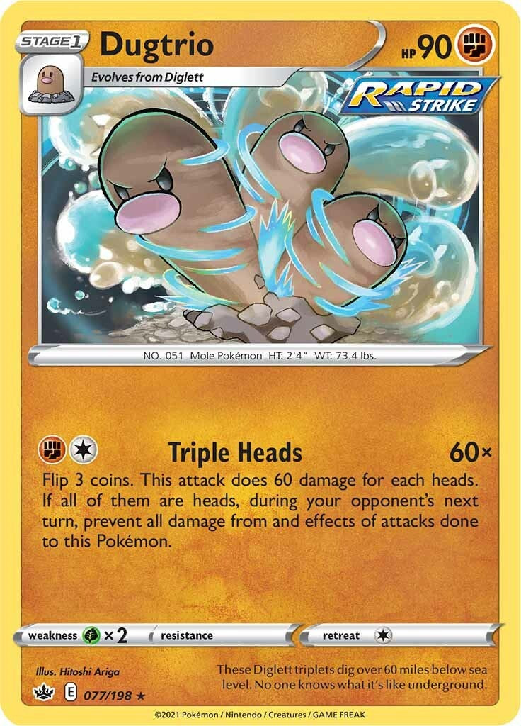 Dugtrio (077/198) [Sword & Shield: Chilling Reign] | All Aboard Games