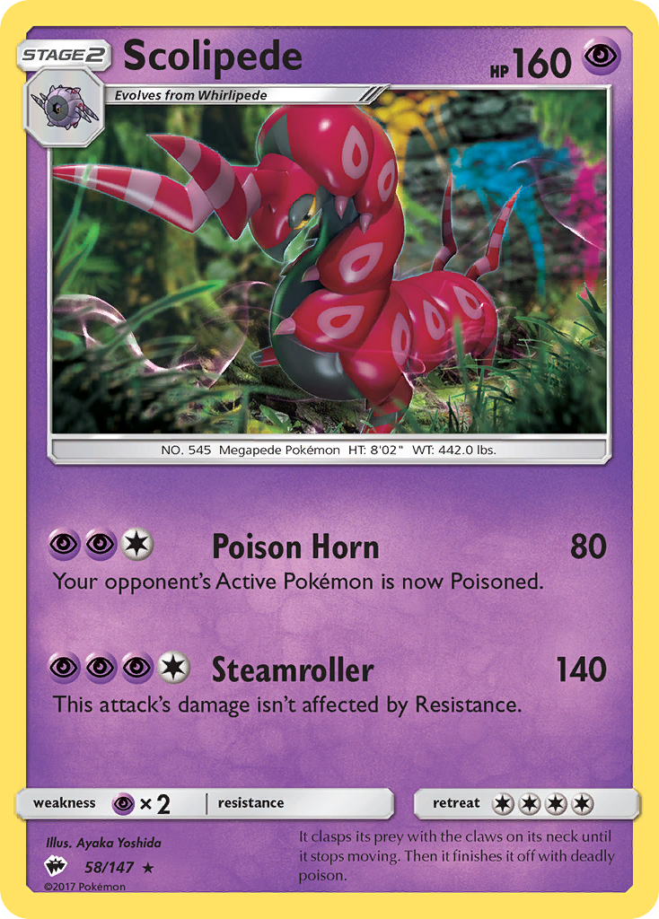 Scolipede (58/147) [Sun & Moon: Burning Shadows] | All Aboard Games