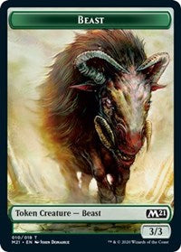 Beast // Cat (011) Double-sided Token [Core Set 2021 Tokens] | All Aboard Games