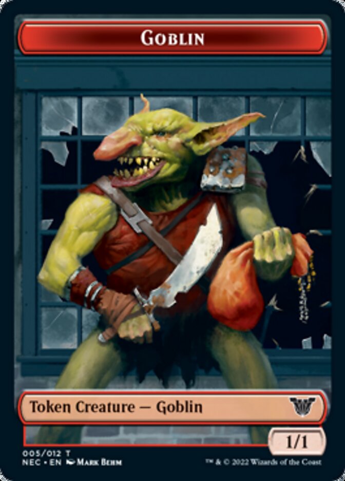 Smoke Blessing // Goblin Double-sided Token [Kamigawa: Neon Dynasty Commander Tokens] | All Aboard Games