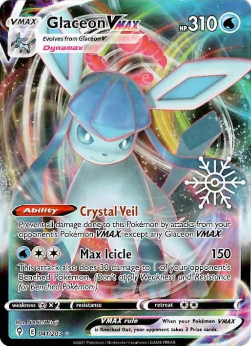 Glaceon VMAX (041/203) (Holiday Calendar) [Sword & Shield: Evolving Skies] | All Aboard Games