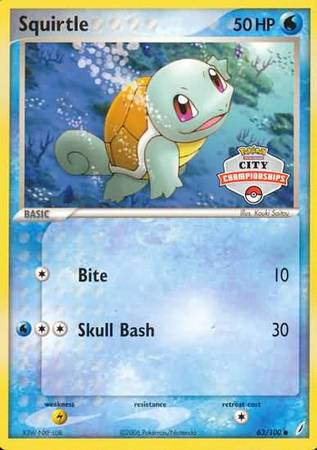 Squirtle (63/100) (City Championship Promo) [EX: Crystal Guardians] | All Aboard Games