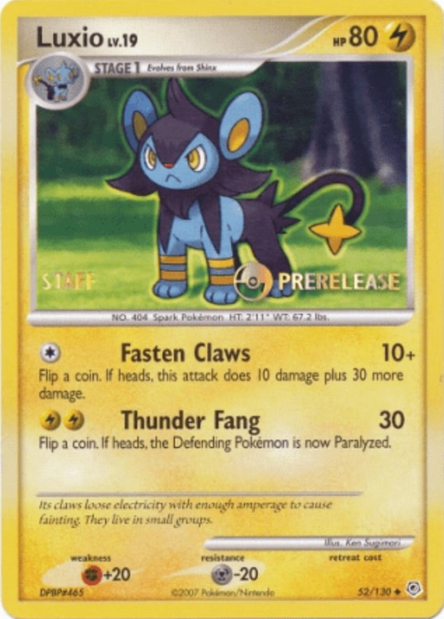 Luxio (52/130) (Prerelease Promo Staff) [Nintendo: Black Star Promos] | All Aboard Games