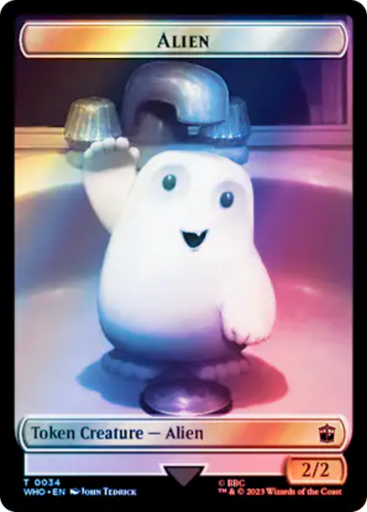 Alien // Clue (0053) Double-Sided Token (Surge Foil) [Doctor Who Tokens] | All Aboard Games