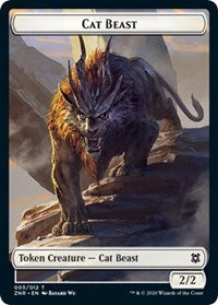 Cat Beast // Construct Double-sided Token [Zendikar Rising Tokens] | All Aboard Games