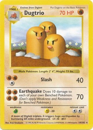 Dugtrio (19/102) [Base Set Shadowless Unlimited] | All Aboard Games