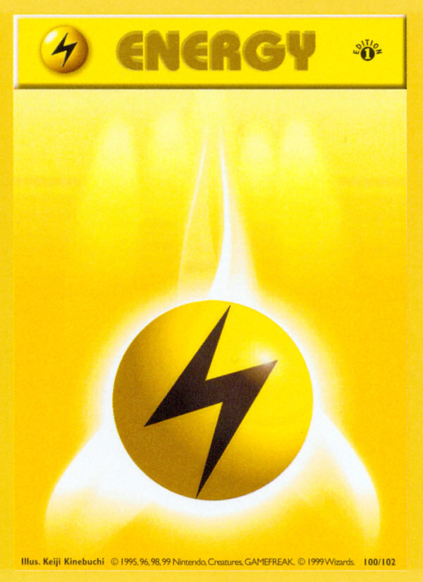 Lightning Energy (100/102) (Shadowless) [Base Set 1st Edition] | All Aboard Games