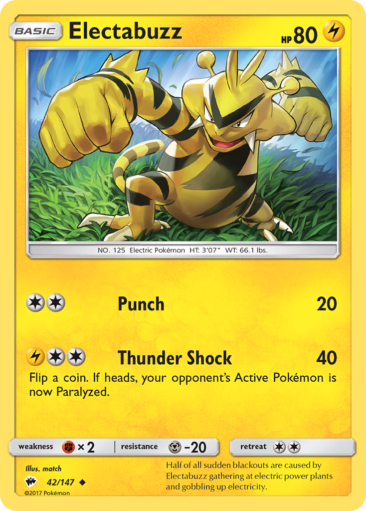 Electabuzz (42/147) [Sun & Moon: Burning Shadows] | All Aboard Games