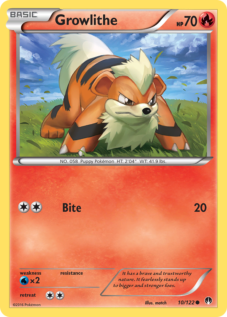 Growlithe (10/122) [XY: BREAKpoint] | All Aboard Games