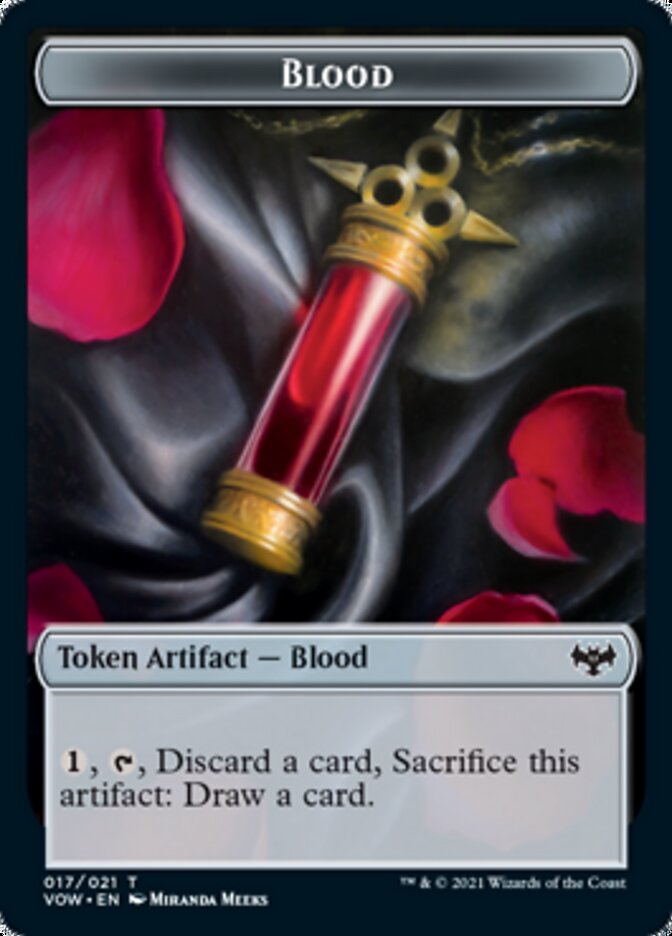Blood // Vampire (016) Double-sided Token [Innistrad: Crimson Vow Tokens] | All Aboard Games