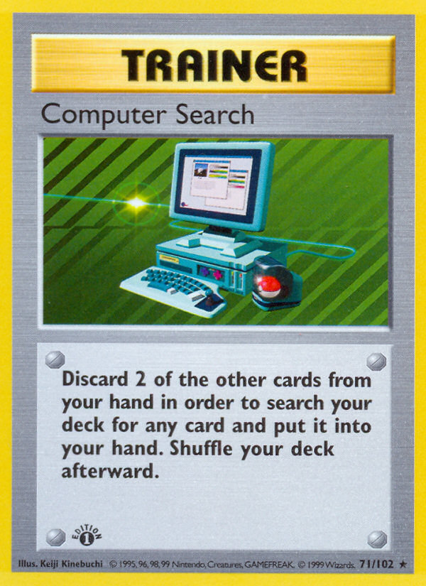 Computer Search (71/102) (Shadowless) [Base Set 1st Edition] | All Aboard Games