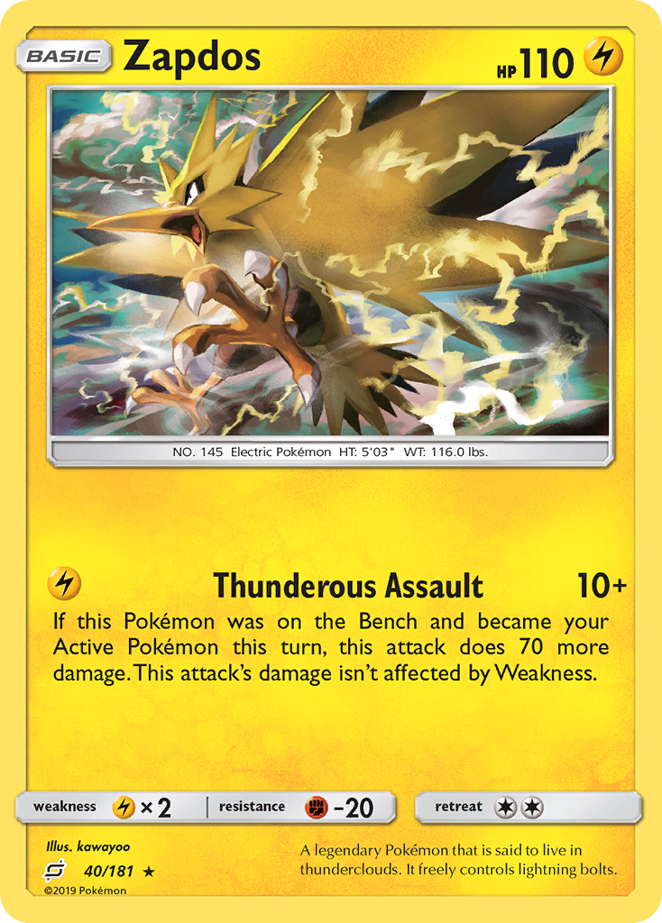 Zapdos (40/181) [Sun & Moon: Team Up] | All Aboard Games