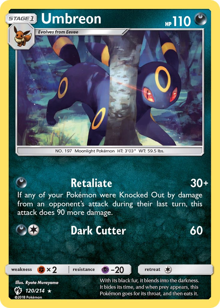 Umbreon (120/214) (Cosmos Holo) (Blister Exclusive) [Sun & Moon: Lost Thunder] | All Aboard Games