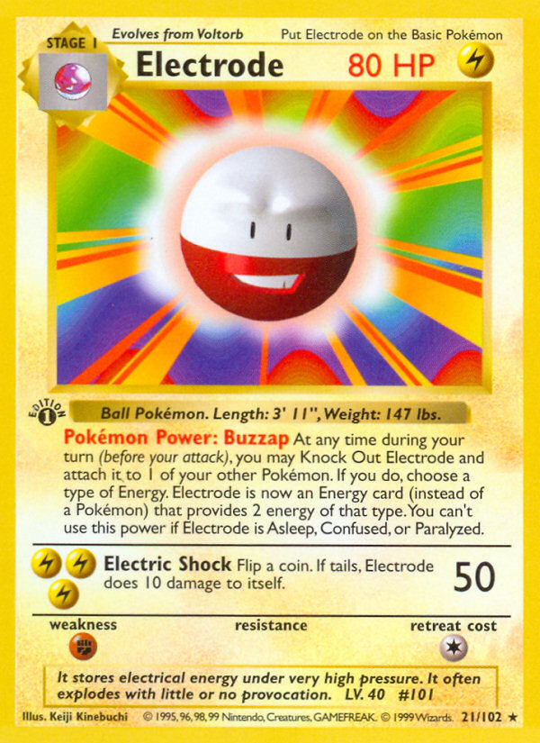 Electrode (21/102) (Shadowless) [Base Set 1st Edition] | All Aboard Games