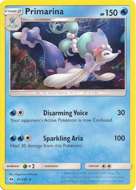 Primarina (41/149) (Water Web Holo) [Sun & Moon: Base Set] | All Aboard Games