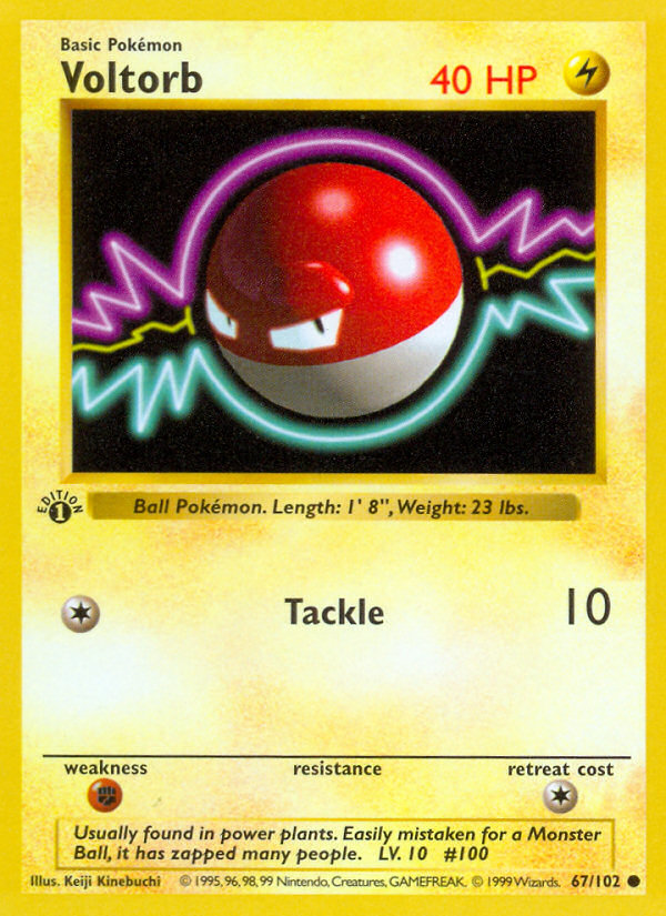 Voltorb (67/102) (Shadowless) [Base Set 1st Edition] | All Aboard Games