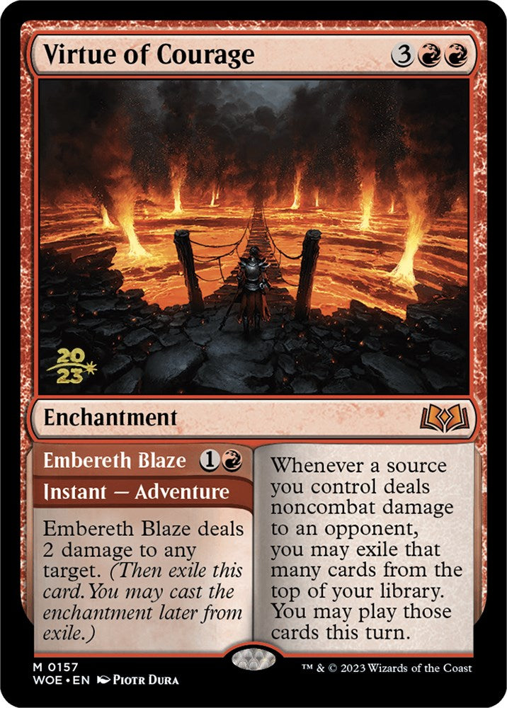 Virtue of Courage // Embereth Blaze [Wilds of Eldraine Prerelease Promos] | All Aboard Games