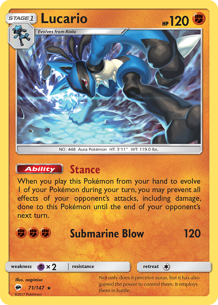 Lucario (71/147) [Sun & Moon: Burning Shadows] | All Aboard Games