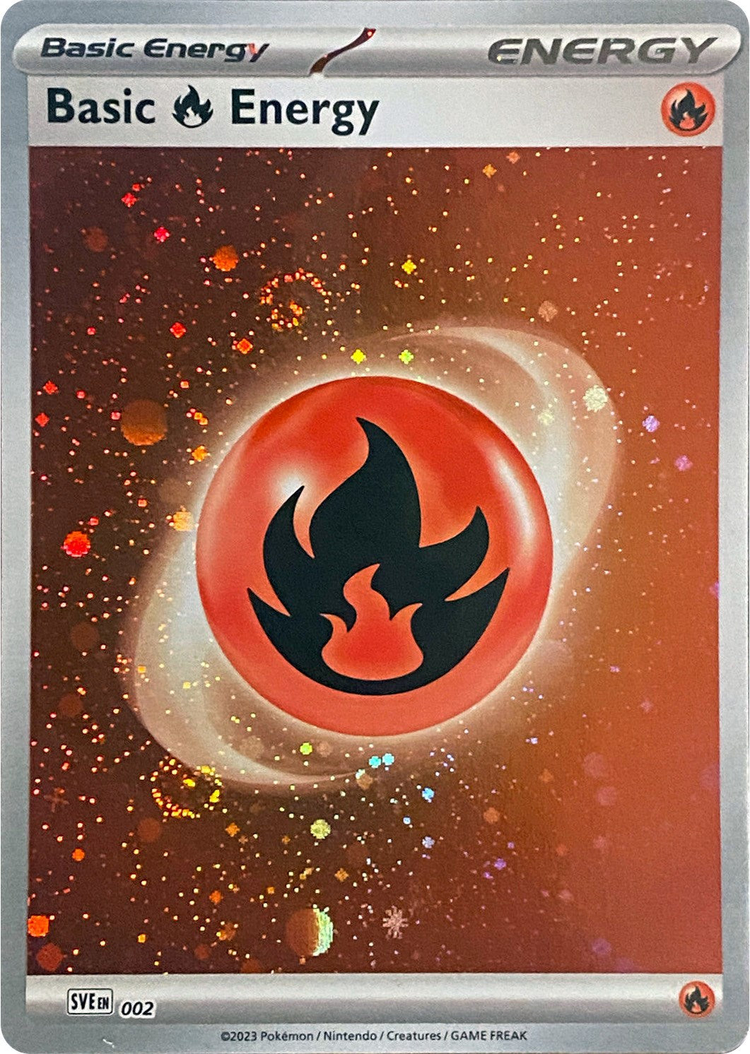 Basic Fire Energy (002) (Cosmos Holo) [Scarlet & Violet: Base Set] | All Aboard Games