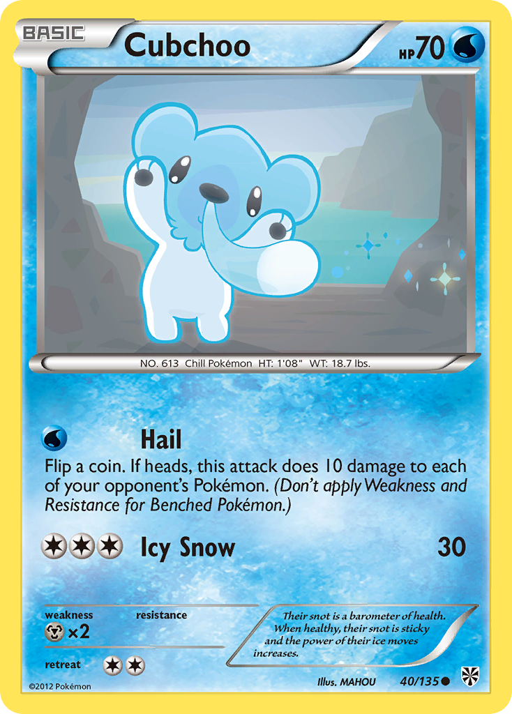 Cubchoo (40/135) [Black & White: Plasma Storm] | All Aboard Games