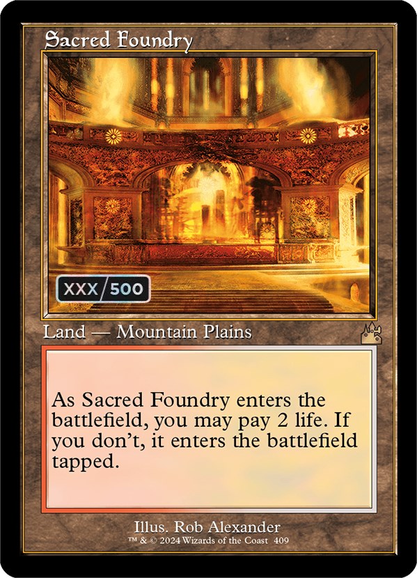 Sacred Foundry (Retro) (Serialized) [Ravnica Remastered] | All Aboard Games