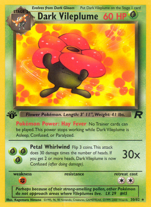 Dark Vileplume (30/82) [Team Rocket 1st Edition] | All Aboard Games