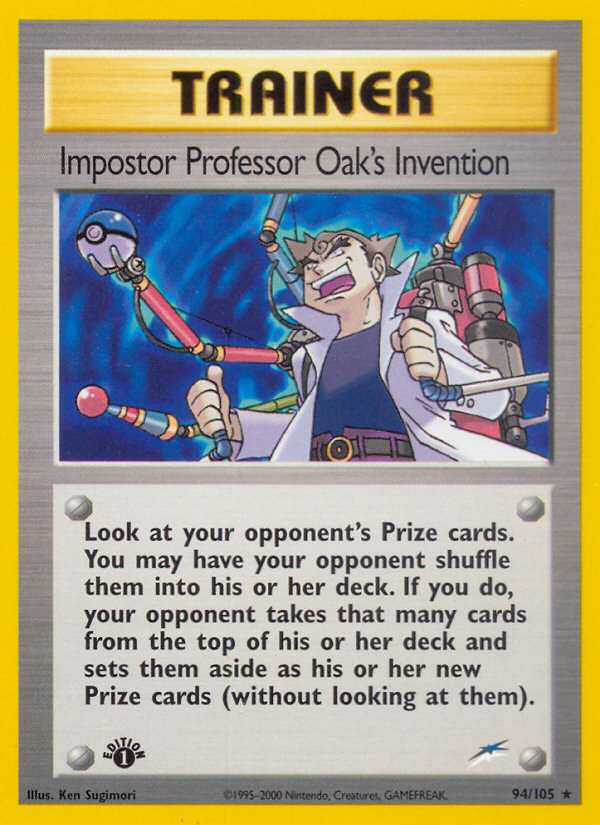 Impostor Professor Oak's Invention (94/105) [Neo Destiny 1st Edition] | All Aboard Games