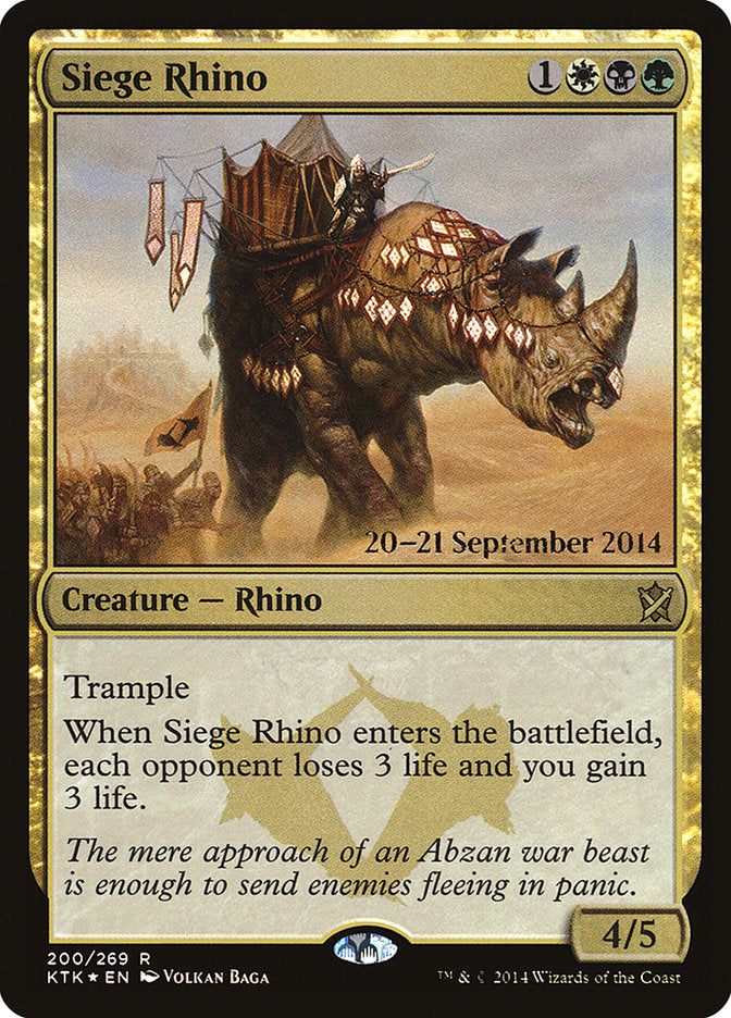 Siege Rhino  [Khans of Tarkir Prerelease Promos] | All Aboard Games