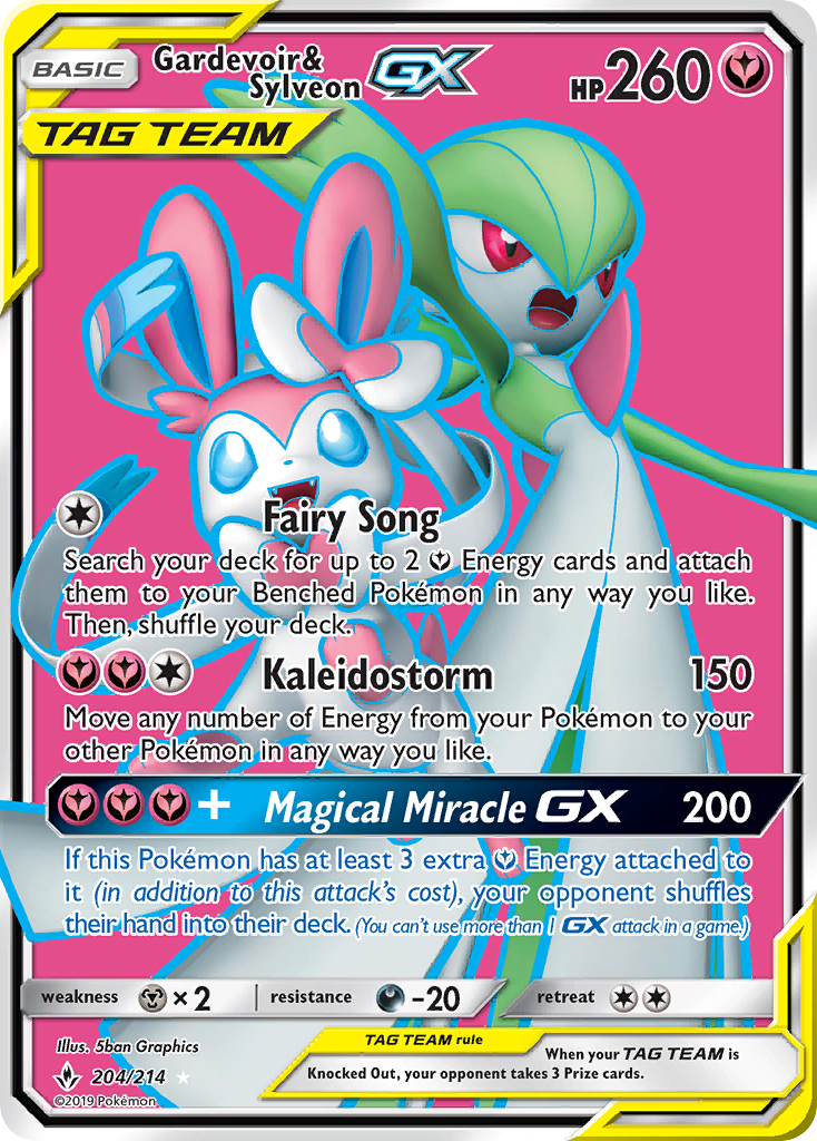 Gardevoir & Sylveon GX (204/214) [Sun & Moon: Unbroken Bonds] | All Aboard Games