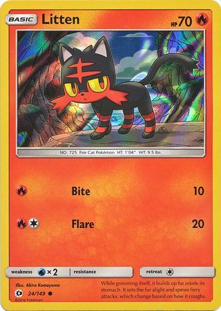 Litten (24/149) (Water Web Holo) [Sun & Moon: Base Set] | All Aboard Games