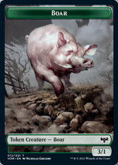 Blood // Boar Double-sided Token [Innistrad: Crimson Vow Tokens] | All Aboard Games