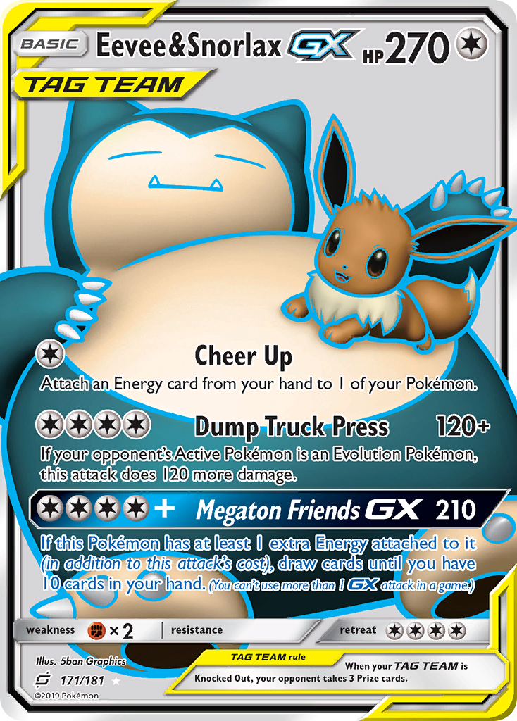 Eevee & Snorlax GX (171/181) [Sun & Moon: Team Up] | All Aboard Games