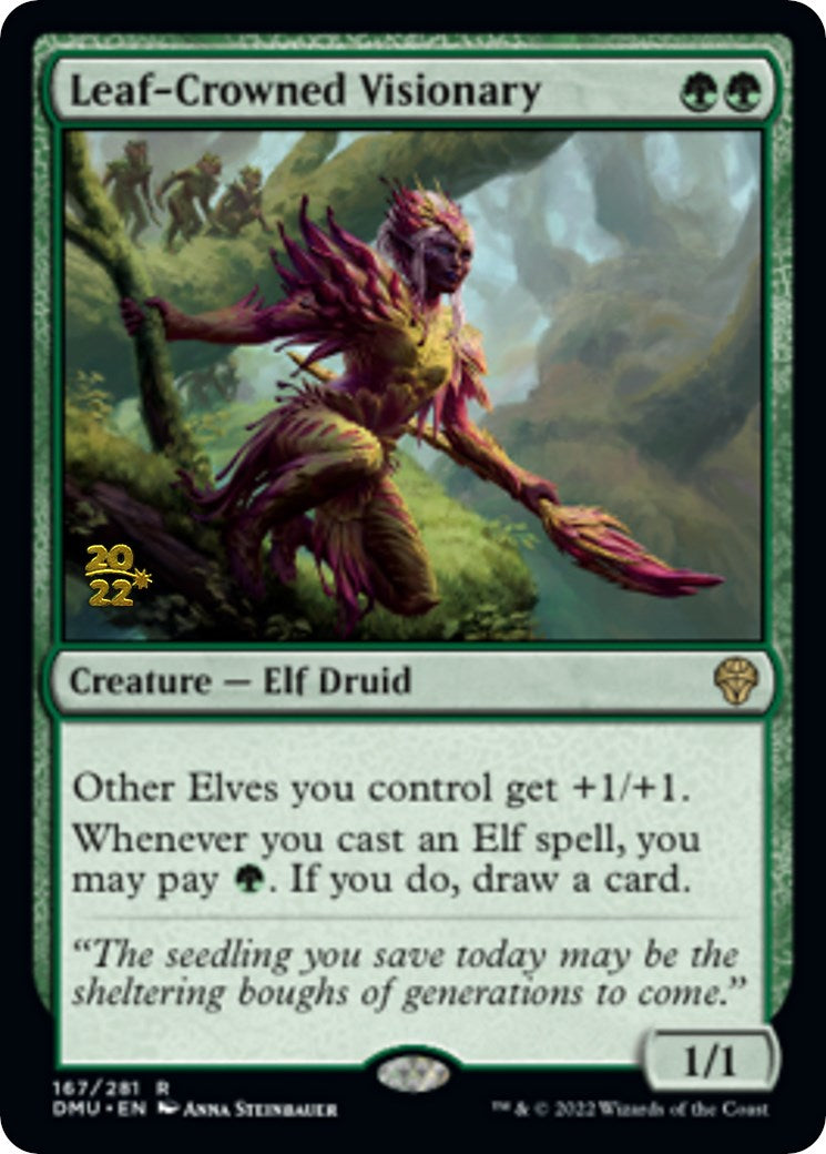 Leaf-Crowned Visionary [Dominaria United Prerelease Promos] | All Aboard Games