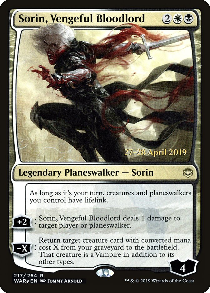 Sorin, Vengeful Bloodlord  [War of the Spark Prerelease Promos] | All Aboard Games