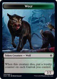 Wolf // Food (17) Double-sided Token [Throne of Eldraine Tokens] | All Aboard Games
