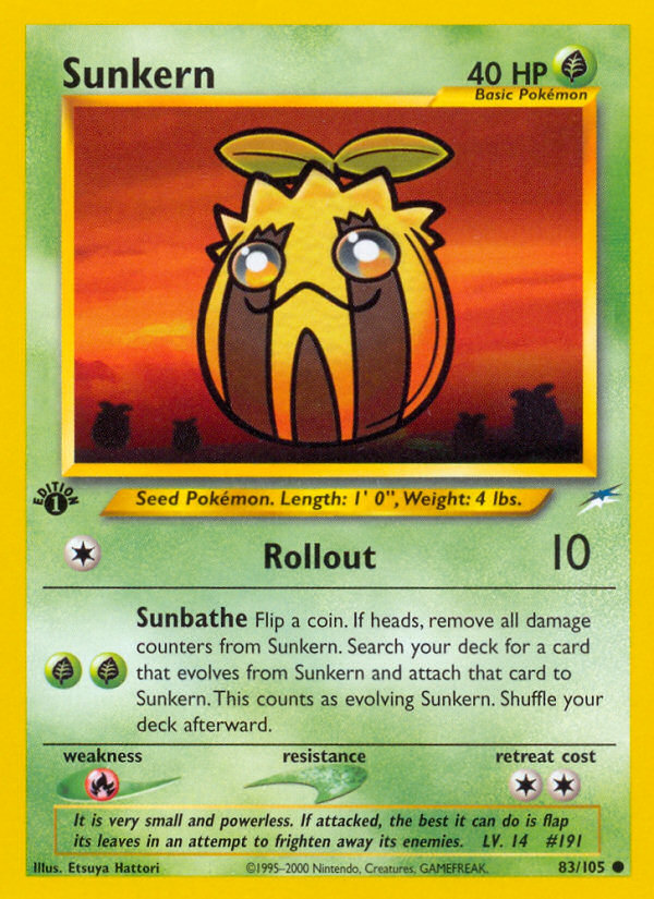 Sunkern (83/105) [Neo Destiny 1st Edition] | All Aboard Games