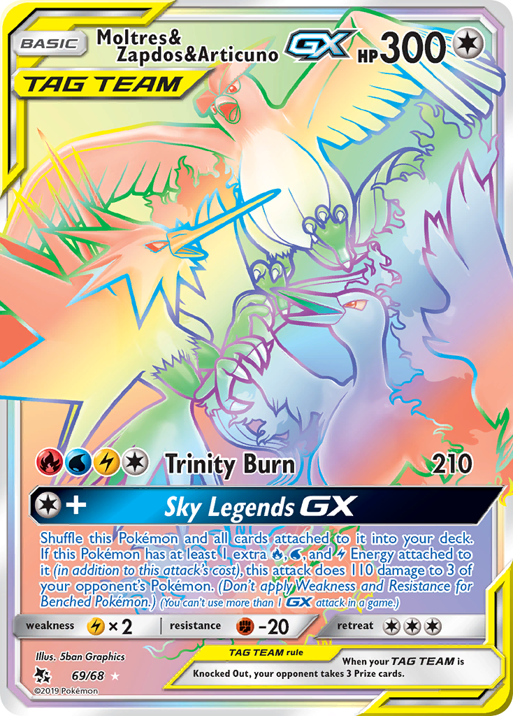 Moltres & Zapdos & Articuno GX (69/68) [Sun & Moon: Hidden Fates] | All Aboard Games