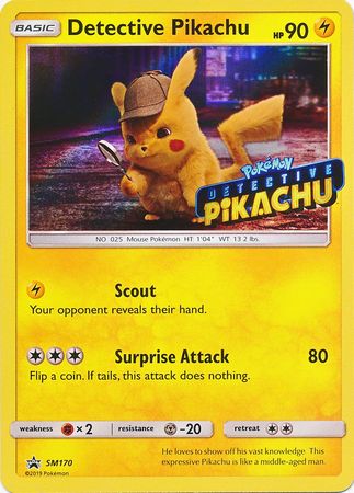 Detective Pikachu (SM170) (Detective Pikachu Stamped) [Sun & Moon: Black Star Promos] | All Aboard Games