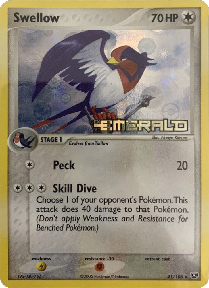 Swellow (41/106) (Stamped) [EX: Emerald] | All Aboard Games