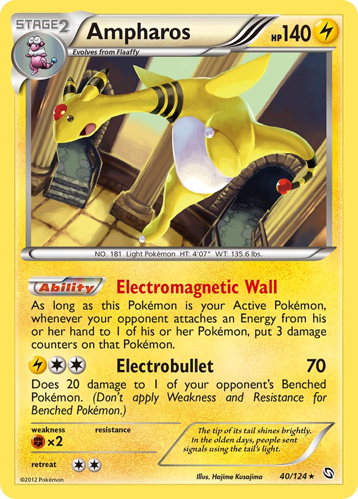 Ampharos (40/124) (Cosmos Holo) (Blister Exclusive) [Black & White: Dragons Exalted] | All Aboard Games