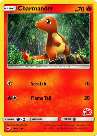 Charmander (18/147) (Charizard Stamp #42) [Battle Academy 2020] | All Aboard Games