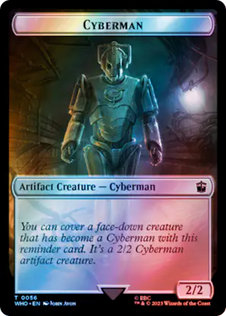 Fish // Cyberman Double-Sided Token (Surge Foil) [Doctor Who Tokens] | All Aboard Games